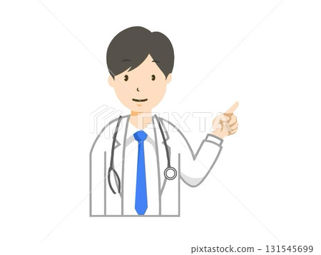 Illustration of a male doctor working at a hospital 131545699