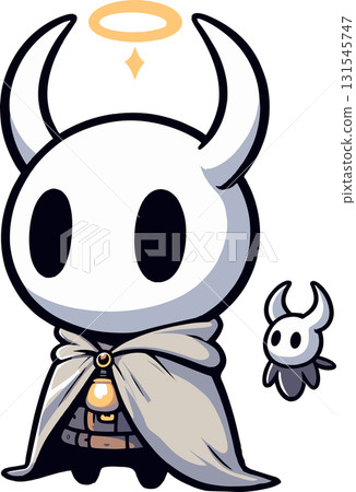 Illustration of a mysterious monster with horns Illustration of a mysterious monster with horns 131545747