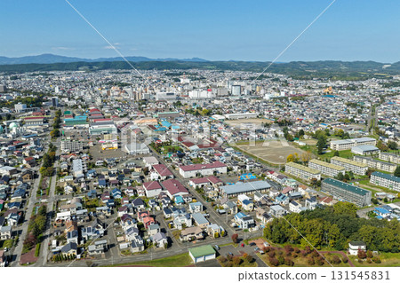 Aerial photograph of residential areas and cityscapes in Kitami City (Hokkaido) Aerial photograph of residential areas and cityscapes in Kitami City (Hokkaido) 131545831