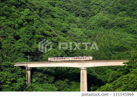 Traveling through the lush greenery of Okukinuji... The 6050 series runs smoothly through Kawaji Onsenkyo Traveling through the lush greenery of Okukinuji... The 6050 series runs smoothly through Kawaji Onsenkyo 131545966
