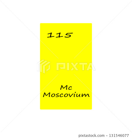 Chemical element illustration. Moscovium symbol Mc. Periodic table element Vector. Number 115 illustration. Chemical element illustration. Moscovium symbol Mc. Periodic table element Vector. Number 115 illustration. 131546077