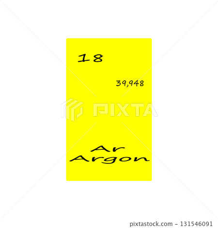 Chemical element illustration. Argon symbol Ar. Periodic table element Vector. Number 18 illustration. 131546091