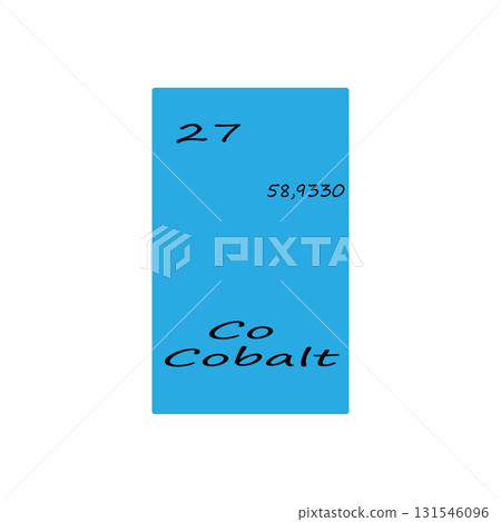 Cobalt element icon. Twenty seven number. Fifty eight mass. Vector periodic table. 131546096