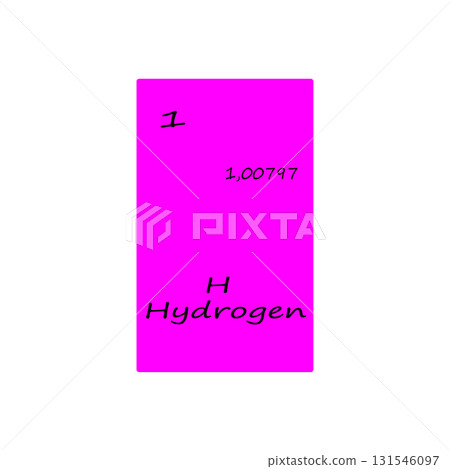 Hydrogen element icon. One number. One zero zero seven mass. Vector periodic table. Hydrogen element icon. One number. One zero zero seven mass. Vector periodic table. 131546097