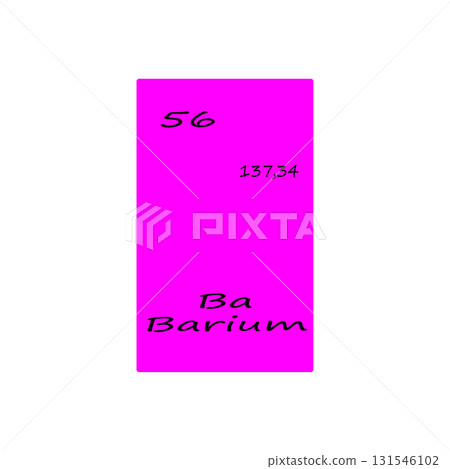 Barium element icon. Fifty six number. One hundred thirty seven mass. Vector periodic table. 131546102