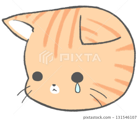 哭泣的棕色虎斑貓圖標 哭泣的棕色虎斑貓圖標 131546107