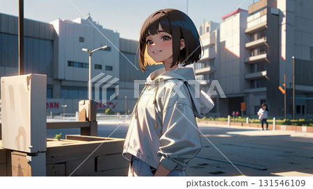 girl walking in the city 131546109