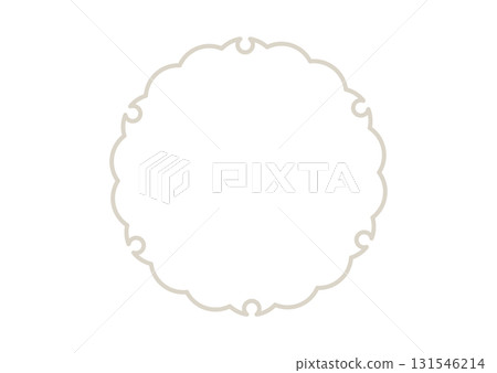 Simple Japanese pattern frame illustration, snowflakes, gray beige, lines and surfaces, white background, vector png transparent 131546214