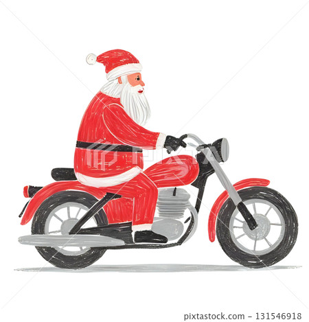 騎著摩托車的聖誕老人 騎著摩托車的聖誕老人 131546918