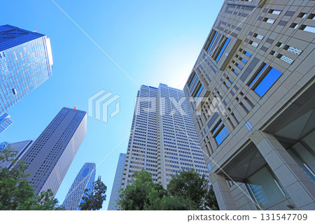 A view of skyscrapers lining the streets of Shinjuku, Tokyo 131547709