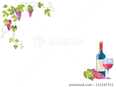 紅酒水彩畫框 131547723