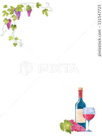紅酒水彩畫框 紅酒水彩畫框 131547725