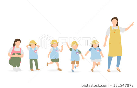 幼兒園兒童與老師插圖集 131547872