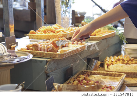 Breakfast buffet with a wide variety of food Breakfast buffet with a wide variety of food 131547915