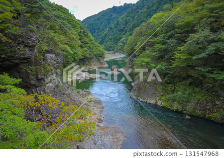 Nikko City tourist spot: Ryuokyo Valley, Kinugawa River 131547968