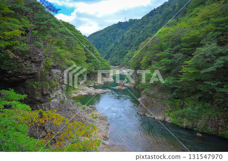 Nikko City tourist spot: Ryuokyo Valley, Kinugawa River 131547970