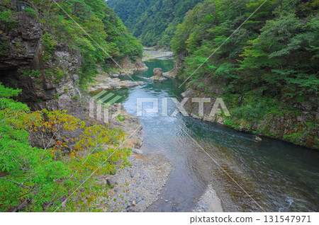 Nikko City tourist spot: Ryuokyo Valley, Kinugawa River 131547971