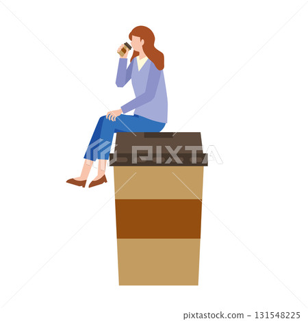 用紙杯喝飲料的女人 131548225