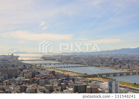 從大阪府大阪市梅田藍天大廈空中庭園展望台眺望尼崎 從大阪府大阪市梅田藍天大廈空中庭園展望台眺望尼崎 131548241