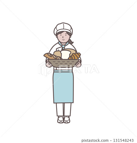 一位女麵包師傅的插圖 131548243