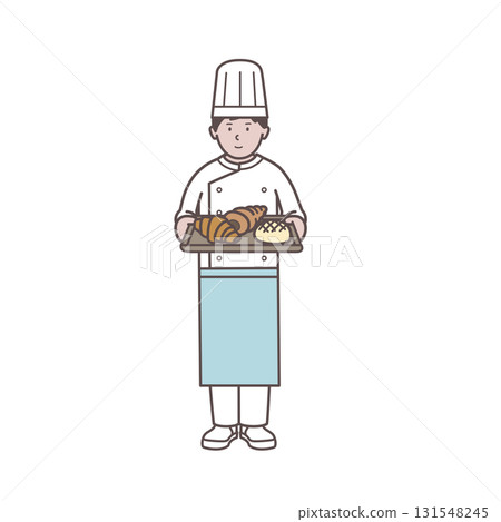 一位男麵包師傅的插圖 一位男麵包師傅的插圖 131548245