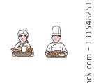 Upper body illustration of a bakery man and woman 131548251