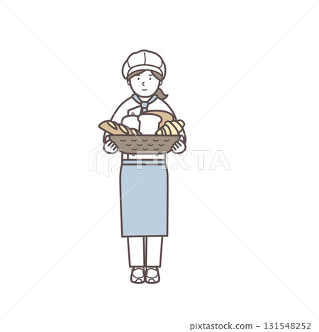 一位女麵包師傅的插圖 131548252