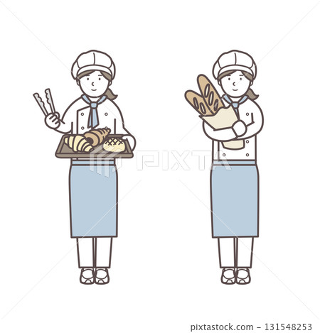 Female baker illustration set 131548253