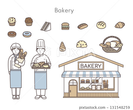 Bakery illustration set 131548259