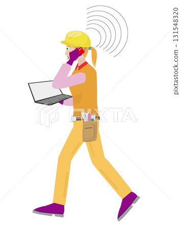 Busy engineers working with mobile devices. 131548320