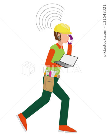 Busy engineers working with mobile devices. Busy engineers working with mobile devices. 131548321
