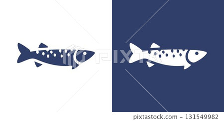 Trout salmon fish icon simple logo flat silhouette graphic isolated Trout salmon fish icon simple logo flat silhouette graphic isolated 131549982