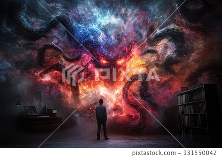 Surrealistic Dark Digital Collage with Tentacled Creature Surrealistic Dark Digital Collage with Tentacled Creature 131550042