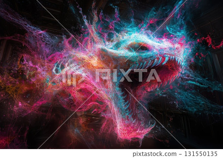 Surrealistic Dark Digital Collage of Colorful Creatures Surrealistic Dark Digital Collage of Colorful Creatures 131550135