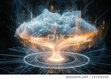 Glowing Nebulous Cloud Centered in Computing Space Glowing Nebulous Cloud Centered in Computing Space 131550288