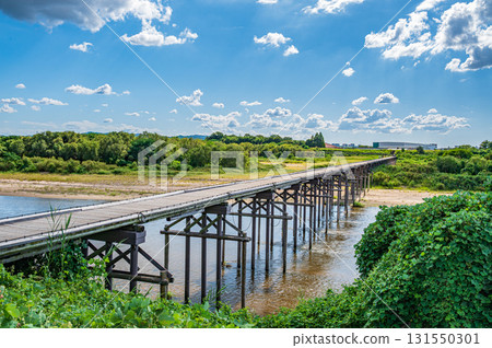 木津川風景:京都府八幡市上津屋橋(流水橋) 木津川風景:京都府八幡市上津屋橋(流水橋) 131550301