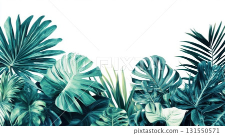 lush Greenery, Tropical Leaf Paradise, Nature's Design 131550571