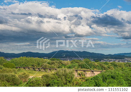 Kizugawa River scenery: Kozuya Bridge (flowing bridge), Yawata City, Kyoto Prefecture 131551102