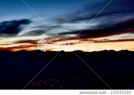 The Southern Alps mountains before dawn as seen from Komagatake Senjojiki 131551220