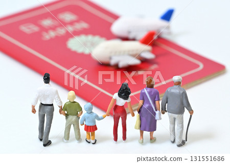 Image of a friendly three-generation family traveling together Image of a friendly three-generation family traveling together 131551686