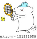 dog playing tennis 131551959