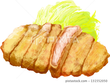 Hand-drawn style _ pork cutlet Hand-drawn style _ pork cutlet 131552050