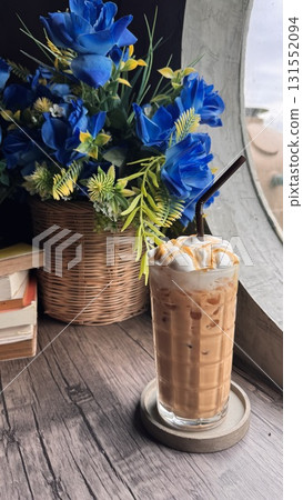 Iced Macchiato Coffee in a Glass 131552094