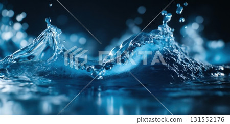 Water splash with dark background. 131552176