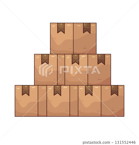 illustration of Stack of Boxes 131552446