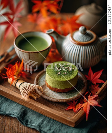 抹茶和秋天的景象 131552484