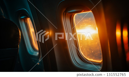 從飛機上欣賞日落 131552765