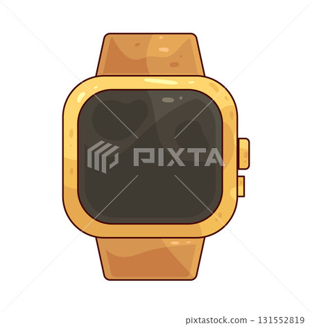 illustration of  Smartwatch with Gold Band 131552819