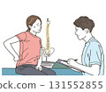 Female patient consulting a healthcare professional about lower back pain 131552855