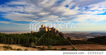 Landscape with medieval castle of Loarre, Spain 131553127